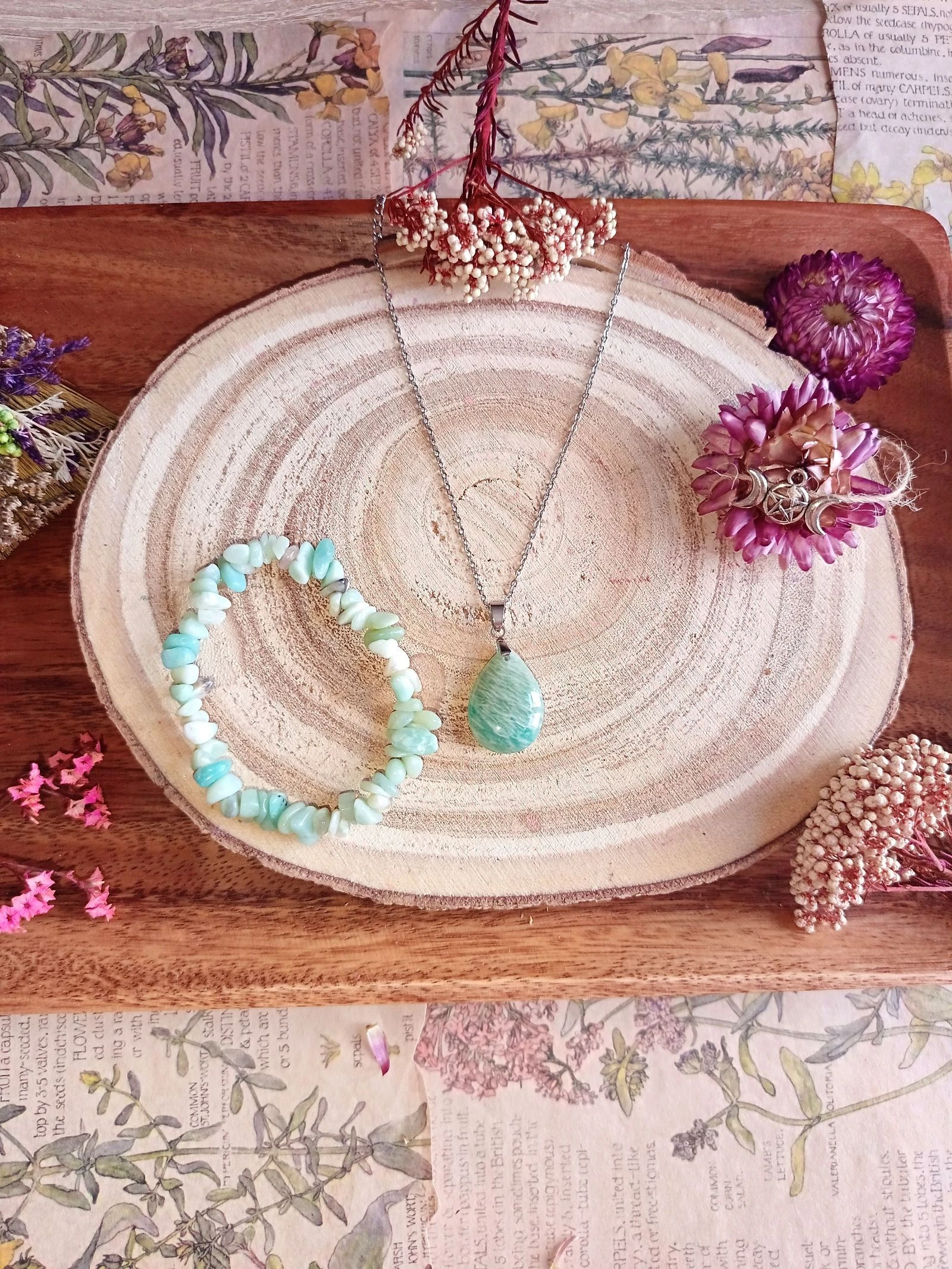  Conjunto de Amazonita – Collar y Pulsera